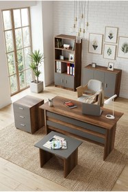 Resim Robin Home Verona Abcde Ofis Büro Masa Takımı Makam Takımı Barok Antrasit 