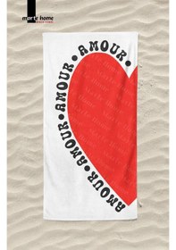 Resim Marte Home Amour Baskılı Plaj Havlusu Kırmızı 