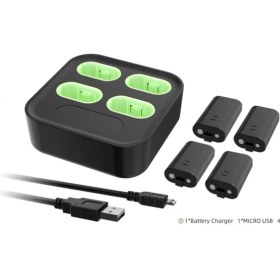 Resim Dobe Xbox One / Xbox Series S/x Dörtlü Batarya Şarj Yuvası + 4 Adet Batarya 