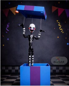 Resim Rüzgar Tasarım Fnaf Five Nights at Freddy's Puppet Kukla Fnaf Eklemli Oyuncak Kutusu ile Birlikte 