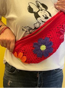 Resim Gönülden Tasarım EL ÖRGÜSÜ TASARIM ÇİÇEKLİ FREEBAG ÇAPRAZ ÇANTA SPOR ÇANTA 