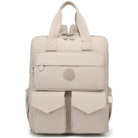 Resim Smart Bags Büyük Boy Krinkıl Kumaş Sırt Çantası-2022-1175 Bej 