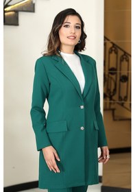 Resim Raika Moda Parla Ceket Pantolon Şık Tesettür Takım Zümrüt 