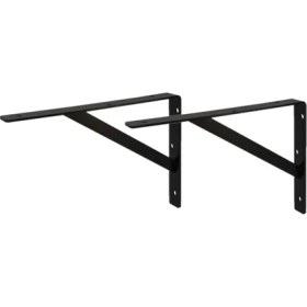 Resim Beasym Ağır Yük Raf Altı Ayak Raf Tutucu Destekli L Demir 30X15 cm Siyah Montaj Aparatı (2 Adet) 