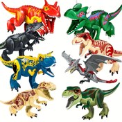Resim Jura Dinozorları Diyarı Brachiosaurus Tyrannosaurus rex Velociraptor Pterosaur - Kendi Diyari Yap. Figür Yapı Blok Koleksiyonu. Anime Filmleri Hayranlarına Özel Aksiyon Serisi Yapı Blokları Seti. Hediye! 