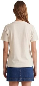 Resim GANT Kadın Beyaz Bisiklet Yaka Regular Fit T-Shirt 