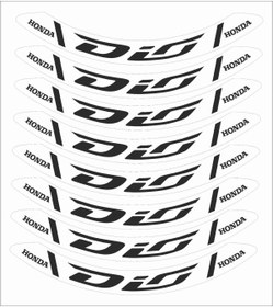 Resim oracall DİO HONDA JANT ŞERİT BASKILI STICKER BEYAZ 