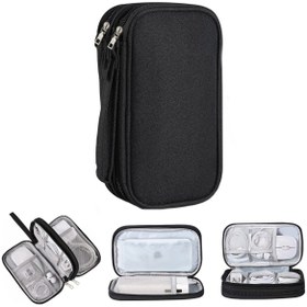 Resim Microcase Taşınabilir Su Geçirmez Çift Katman Fermuarlı 8 Bölmeli Hard Disk Seyahat Çantası Organizer Al4210 