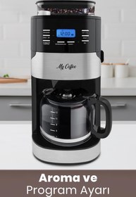 Resim Goldmaster My Coffee MC-104 Profesyonel Dijital Zaman Ayarlı Sıcak Tutma Fonksiyonlu Öğütücülü Filtre Kahve Makinesi 
