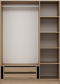 Resim Minar Kale 135cm Giyinme Dolabı Dore Ceviz - 210cm 