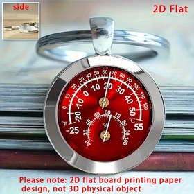 Resim 2D Düz, 1 adet Vintage Termometre Anahtarlık - Kırmızı ve Altın Analog Kadran, Ağır Metal Yapı, -10°C ile +50°C (-14°F ile +122°F) Sıcaklık Göstergesi, Kompakt Anahtarlık Araba, Ev, Ofis, Hediyeler için - Noel, Mezuniyet, Sevgililer Günü, Şükran Günü - Yenilik Sıcaklık Göstergesi Anahtarlık, 2D Düz 