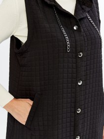 Resim Kadın Büyük Beden Kapitone Yelek - Taş / 3XL 