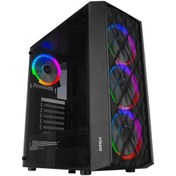 Resim Everest Bumpy 4x12 CM Argb Fanlı Temperli Camlı Mid Tower Oyuncu Bilgisayar Kasası 