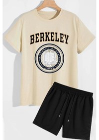 Resim Berkeley Şort T-shirt Eşofman Takımı Bej 