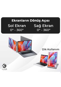 Resim Ultrax 15.6" İkili Taşınabilir Monitör Çoklu Ekran Fhd Notebook Monitör 