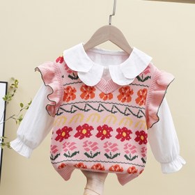 Resim Kızlar İçin İki Renkte İlkbahar ve Sonbahar Yeleği, Resimdeki Gömlek Dahil Değildir 