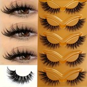 Resim 5 Çift Kedi Göz Sahte Kirpik, Avrupa ve Amerika Tilki Stili, C Kıvrım, 3D Gerçekçi Görünüm, 13-18mm Uzunluk, Kokusuz, İplik Gövde, Dinamik Kirpikler Göz Makyajı Geliştirme İçin 