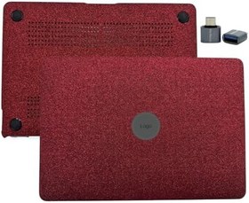Resim McStorey MacBook Air M1 Kılıfı A2337 Uyumlu 13 İnç Premium Simli Deri Kaplama Hard Case A2179 A1932 Sert Koruyucu Kapak Çizilme ve Darbe Koruma Kılıfı Bordo 