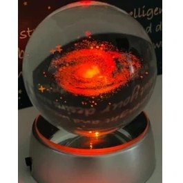 Resim Samanyolu Plastik Altlıklı Işıklı Cam Küre 6cm 