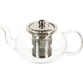 Resim Cam Bitki Çayı Demliği 600 ml - Çelik Süzgeçli Demlik 