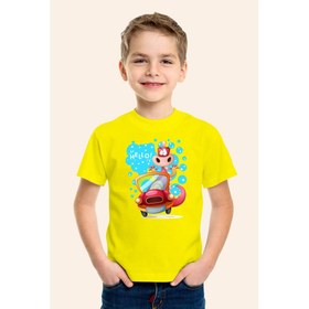 Resim Karya ButikKarya Butik Dinazor Baskılı Sarı Çocuk T-Shirt 02 