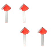 Resim Echo Chicly 4x Cnc Gravür V Groove Bit 3D Bit Yönlendirici Oyma Kesici Aracı 90 Derece 6MMX22MM (Yurt Dışından) 