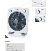 Resim SİMTAŞ Simtaş SKV 1201 MK-B 12" Kutu Vantilatör 45W, Zaman Ayarlı, 3 Kademeli, Beyaz 