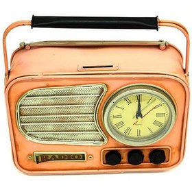 Resim Dekoratif Metal Radyo Saat Masa Saati Vintage Ev Ofis Hediyelik 