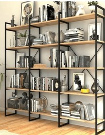 Resim UMUTPARK METAL AHŞAP 5 KATLI MEGA KİTAPLIK. 