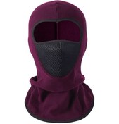 Resim Açık Motosiklet Bisiklet Rüzgar Geçirmez Balaclava Nefes Örgü Yüz Maskesi Boyun Isıtıcı - Şarap Kırmızı 