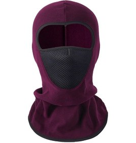 Resim Açık Motosiklet Bisiklet Rüzgar Geçirmez Balaclava Nefes Örgü Yüz Maskesi Boyun Isıtıcı - Şarap Kırmızı 