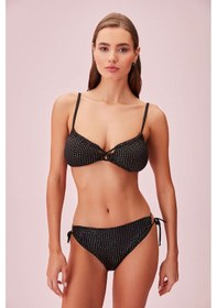 Resim Suwen Line Lurex Yanı Bağcıklı Parlak Bikini Alt Sb254301312d1312 Çizgili Simli 