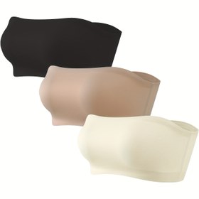 Resim 3 adet EssElegance Dikişsiz Straplez Sütyen Seti - No Underwire, No Padding, Zarif Düz Renk, Yetişkin Kadınlar İçin Mükemmel, Rahat Uyum, Zarif İç Giyim | Minimalist Tasarım | Rahat Uyum 