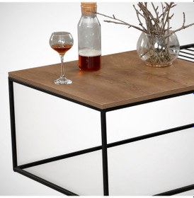 Resim Zinus Orta Sehpa Metal & Orta Masa Kafkas Meşe / Metal Ayaklı 