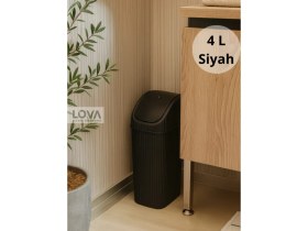 Resim 4 Lt Siyah Çok Amaçlı Mutfak ve Banyo Çöp Kovası 