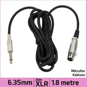 Resim Ti-Mesh 6.35Mm Stereo Plug 3 Pin Xlr Dişi Mikrofon Ses Kablosu - 1,8M 