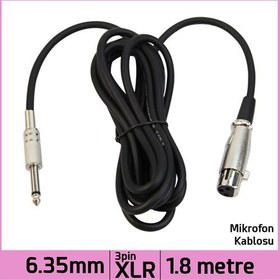 Resim Ti-Mesh 6.35Mm Stereo Plug 3 Pin Xlr Dişi Mikrofon Ses Kablosu - 1,8M 