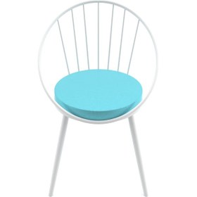 Resim Evdemo Eylül Metal Tel Sandalye Turkuaz 