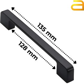 Resim ALMITAL Vigo SİYAH 128mm Paslanmaz Kulp (mobilya, dolap kulbu, kulp modeli) 