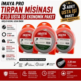 Resim İmaya Telli Tırpan Misinası 3.30X25M | 3 Adet Usta Işi Ekonomik Paket - Toplam 75MT 