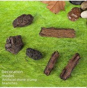 Resim Moveevo Doğal Taş Ve Ağaç Gövde Modeli, 3'lü Set, Dekoratif Sahne Oyuncağı, Eğitici Ve Dekoratif Kullanım, Çapraz Sınırlı İhracat Ürünü 