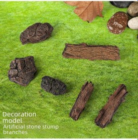 Resim Moveevo Doğal Taş Ve Ağaç Gövde Modeli, 3'lü Set, Dekoratif Sahne Oyuncağı, Eğitici Ve Dekoratif Kullanım, Çapraz Sınırlı İhracat Ürünü 