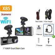 Resim Wıfı App Konolü Araba Dvr'ı 3 K 1080p Araç İçi Kamera Arabalar İçin Ön Ve Dikiz 64g X85-wıfı-3cam 