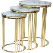 Resim Zigon C Model Gold Kaplama Renk Kırılmaz Temper Beyaz Mermer Cam (401348656) 