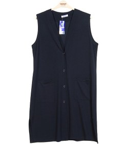 Resim Hesna Kadın Buğra Büyük Beden Uzun Lacivert Yelek 001 