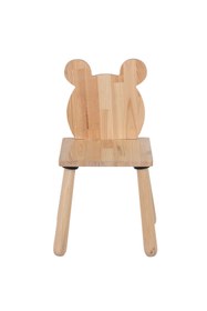 Resim Woodnjoy Joykidstoy Doğal Ahşap Çocuk Sandalye Ayı 