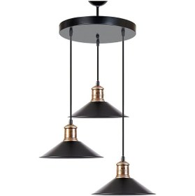 Resim Dylight Retro Metal Siyah 3 Lü Dekoratif Sarkıt Avize (537180349) 