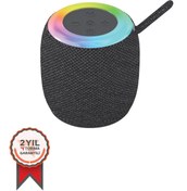 Resim Torima D10 Taşınabilir Rgb Ledli Bluetooth Hoparlör Usb-Fm Radyo Gri 