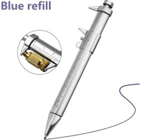 Resim Liyao Blue-1pc Çok Fonksiyonlu Kaliper Kalem 0-100 Sürmeli Kumpas Rulo Tükenmez 1.0mm Plastik Öğrenci Kırtasiye Hediye Ölçme Aletleri (Yurt Dışından) 