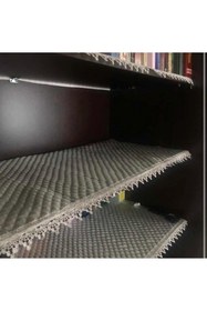 Resim ALPER BAŞHELVACI Krem 45 Cm X 10 Mt Deri Saten Lüks Kapitone Fransız Güpür Detay Raf Çekmece Örtüsü/dolap Örtüsü 